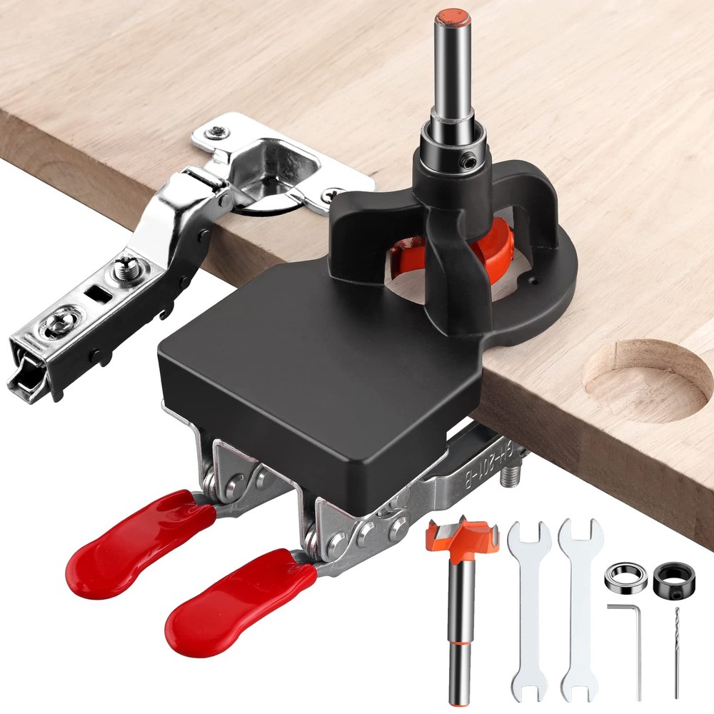 Concealed Hinge Drilling Jig Hole Set Aluminum Alloy Double Clip 35mm