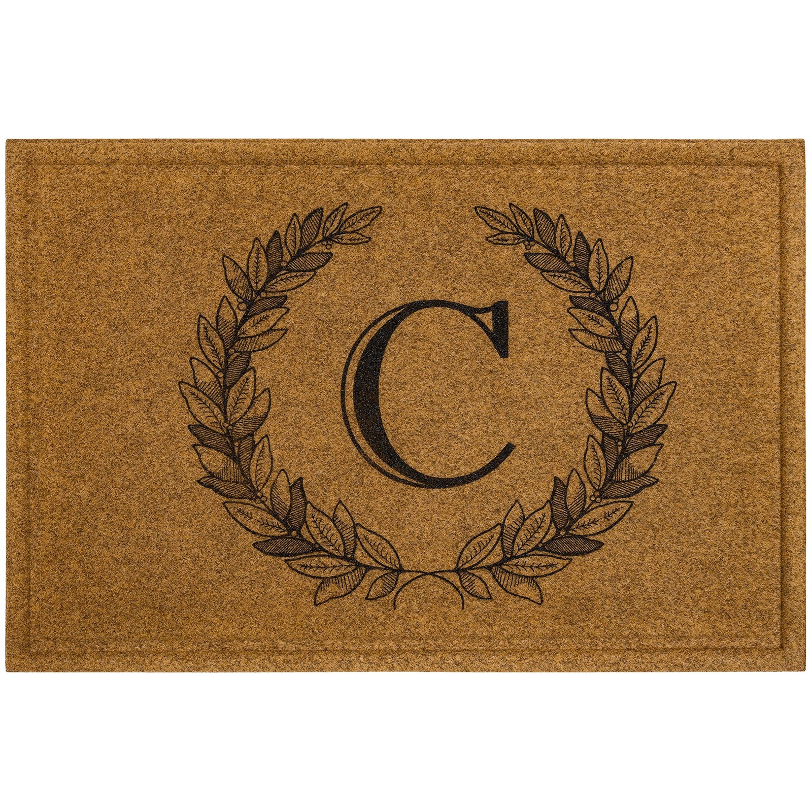 Mohawk Home Entryway Door Mat Laurel Monogram Letter C 2 X 3 Faux Coir All gallery