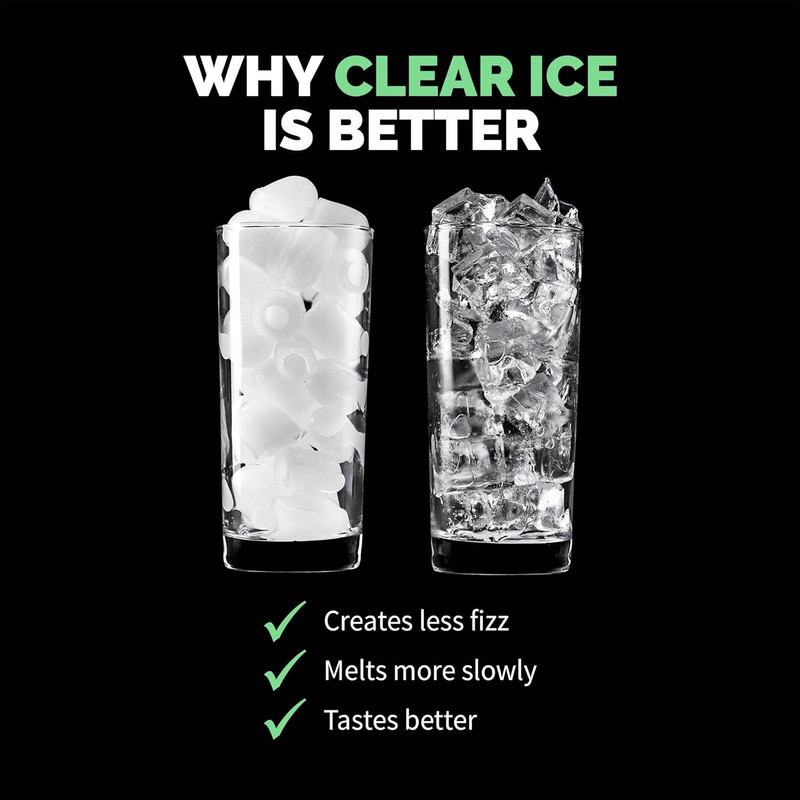 Clear Ice Cube Maker Machine | First Cubes in 15 Minutes, 40 Lbs. of Ice in 24 H gallery