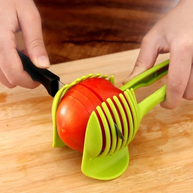 Handheld Fruit & Vegetable Slicer – Orange, Lemon, Tomato & Onion Cutter gallery
