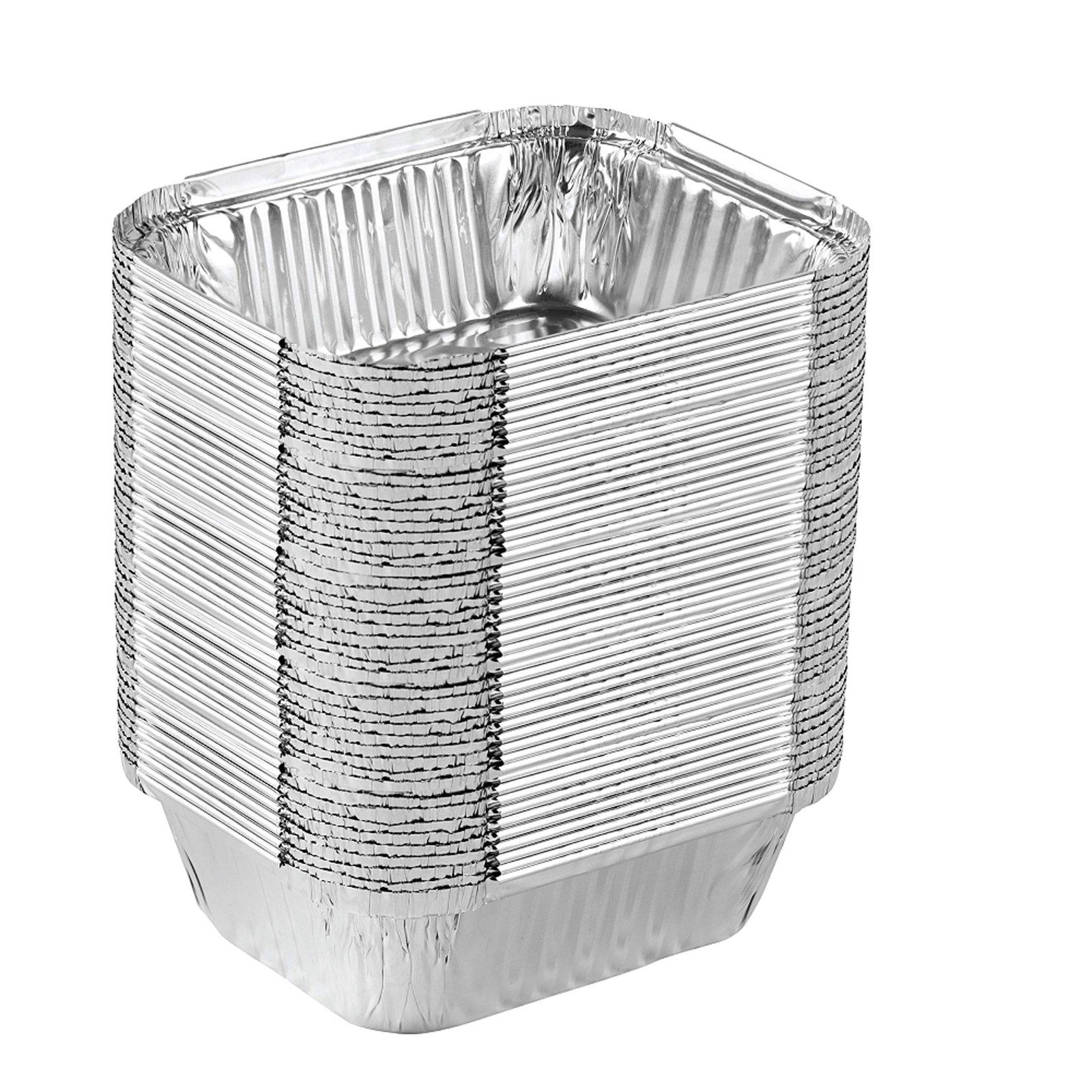 Disposable 1 Lb Aluminum Takeout Tin Foil Baking Pans 5'' X 6'' X 2'' Inch Bakew gallery