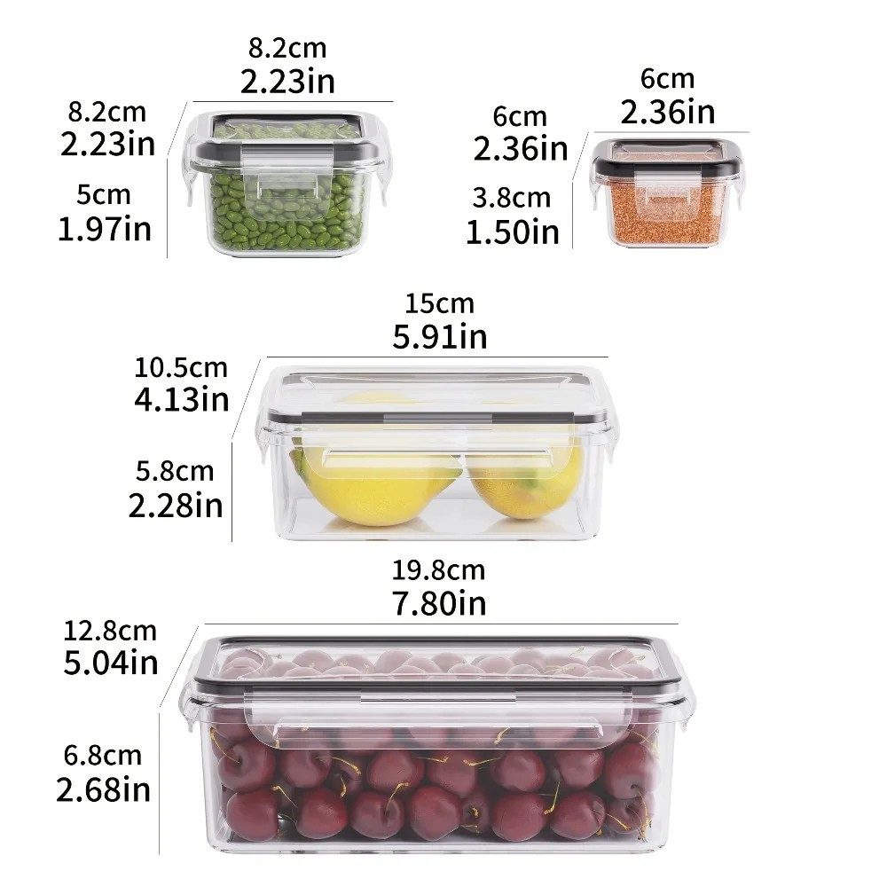8 Pack Stackable Food Storage Containers Airtight & Leakproof Set Snap Lock Lids gallery