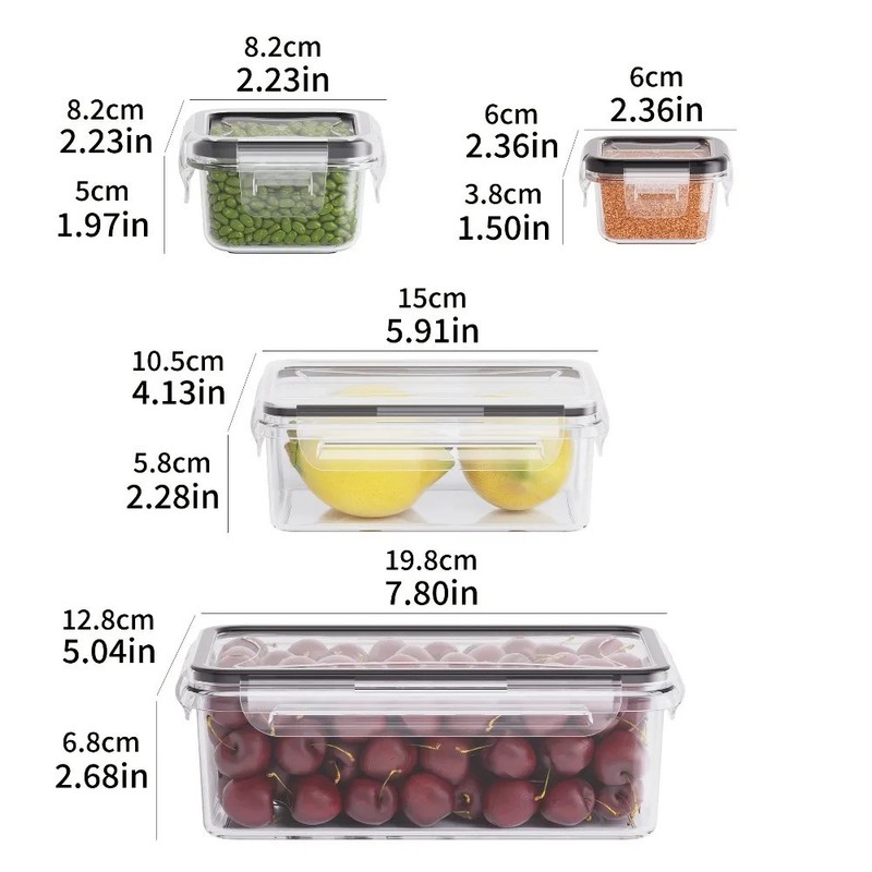 8 Pack Stackable Food Storage Containers Airtight & Leakproof Set Snap Lock Lids gallery