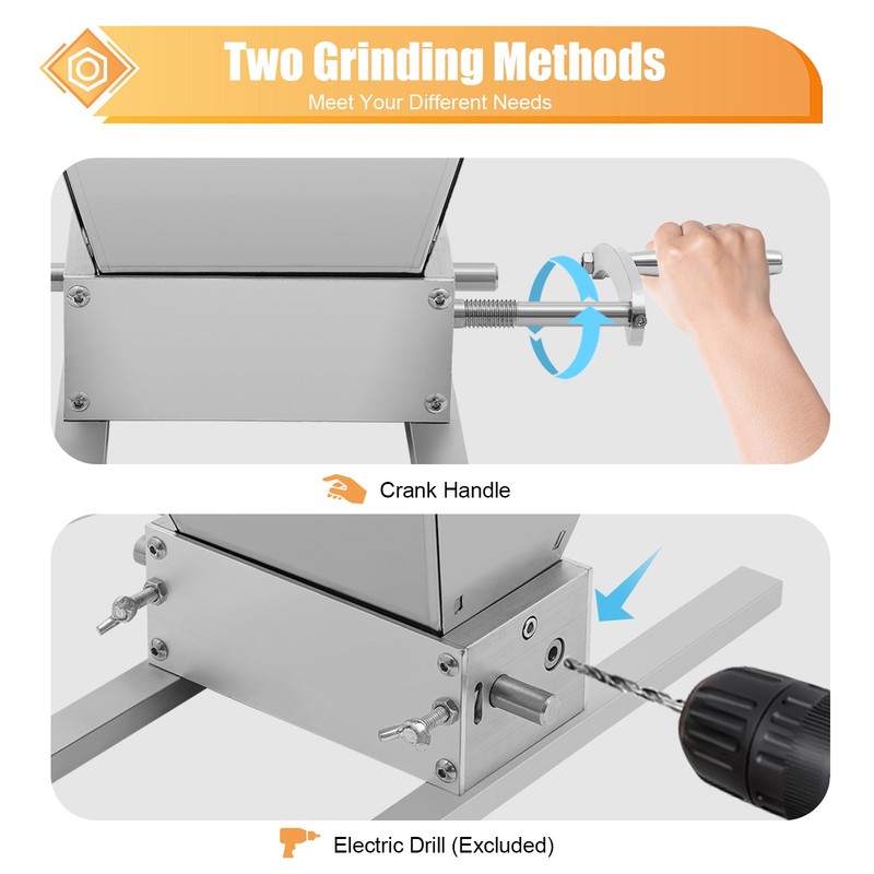 2 Roller Grain Crusher Double Roller Malt Mill Home Brewing Wheat Barley Grinder gallery