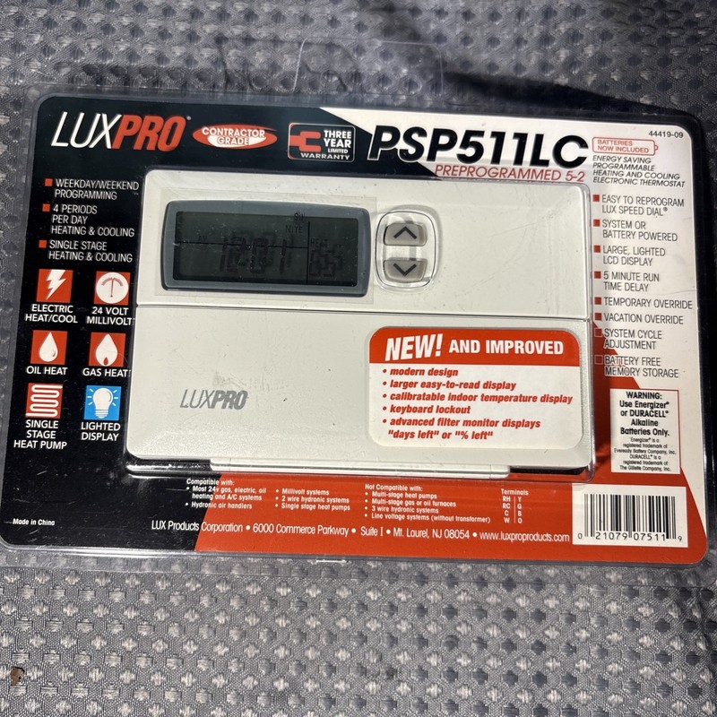 Lux Pro Programmable Thermostat for Home Use; 1 Heat, 1 Cool, Model White gallery