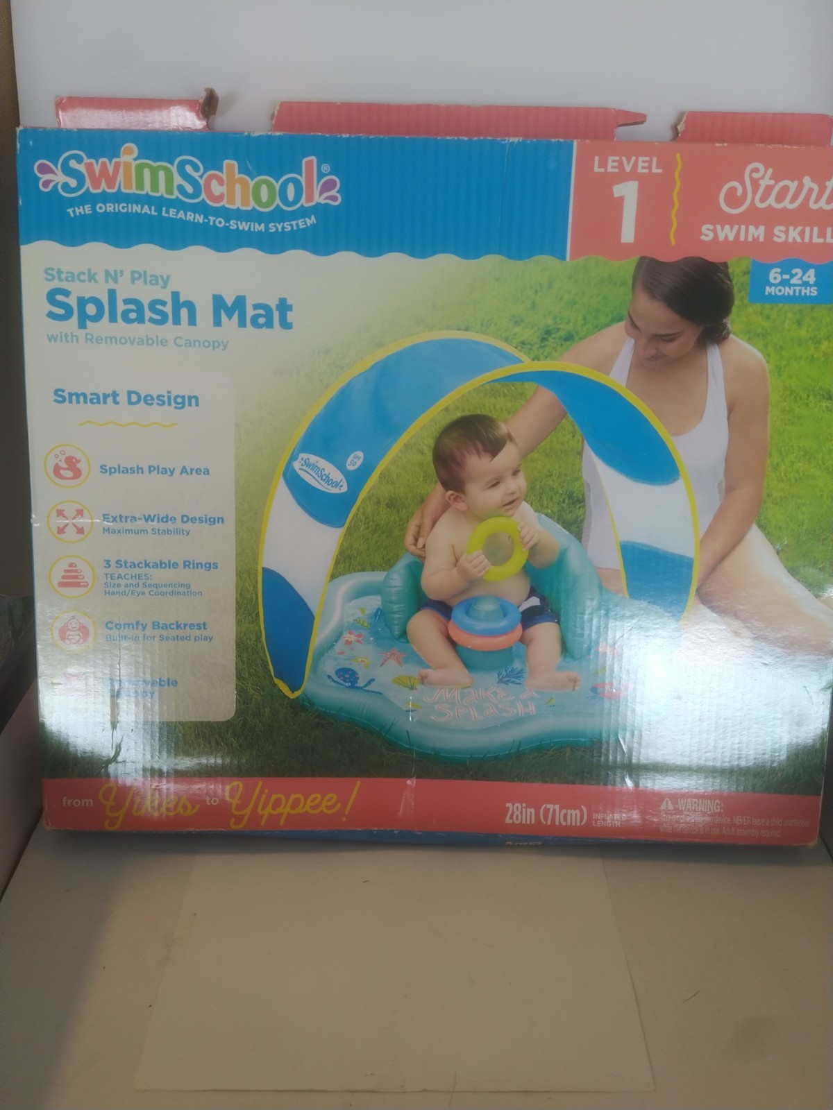 Stack N' Play Teal Inflatable Splash Mat with Removable Canopy 28" By SwimSchool gallery