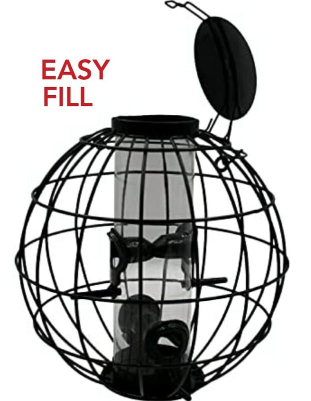 PETITE ORB SQUIRREL RESISTANT CAGED BIRD SEED FEEDER BE160 BACKYARD ESSENTIALS gallery