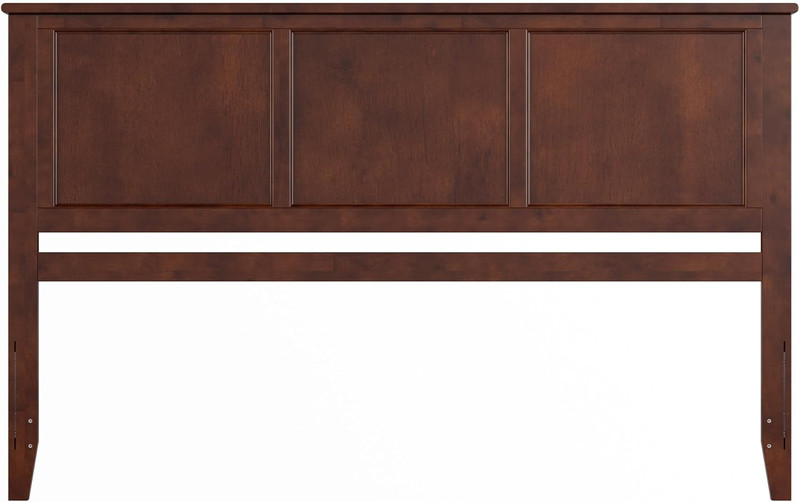 Madision Walnut Solid Wood King Headboard - Elegant Panel Design gallery