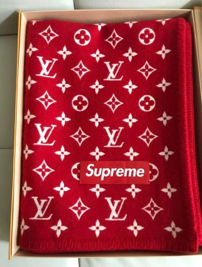 Louis Vuitton × Supreme Blanket Wool Cashmere MP1884 W55.1"xH70.1" New No Tags gallery
