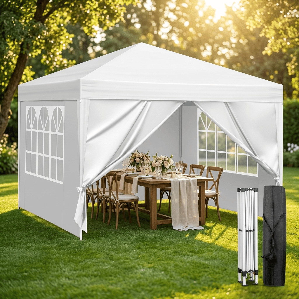 10x10 Pop Up Canopy Tent Waterproof Wedding Party Gazebo Folding Pavilion 2 Door gallery