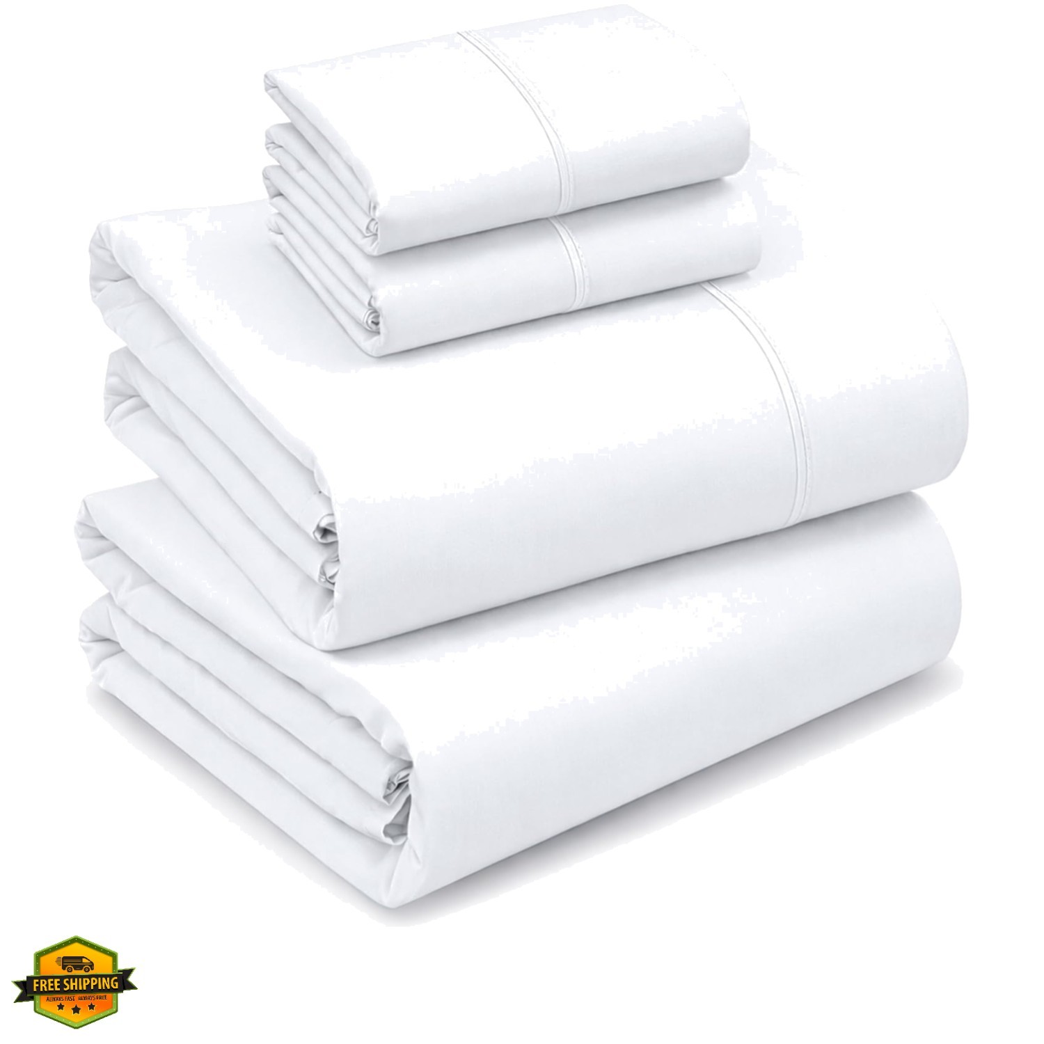 100% Cotton Percale Sheets, Full Size, Bright White | Crisp Cooling, Deep Poc... gallery