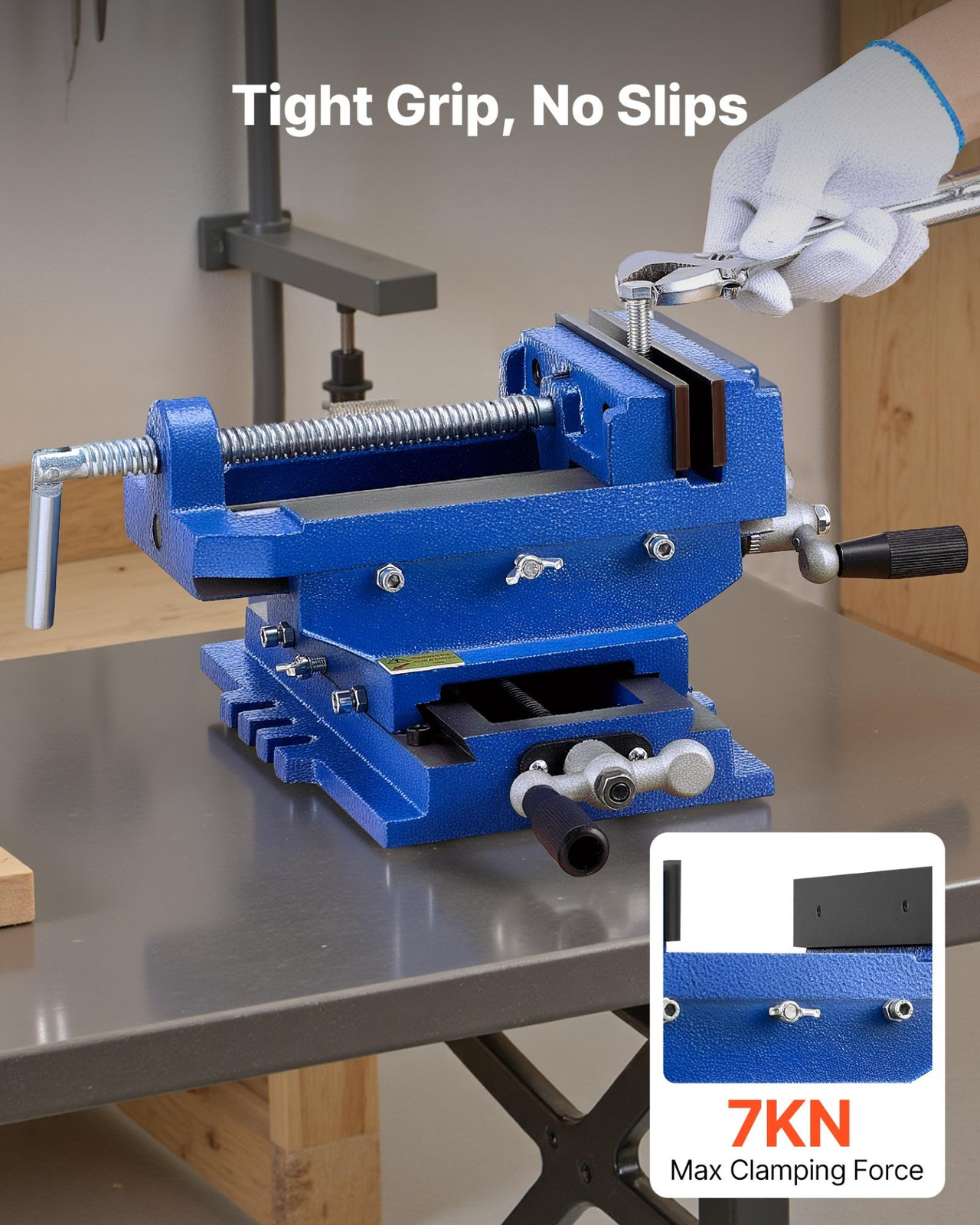 VEVOR Cross Slide Drill Press Vise, 4 Inch Jaw Width, 2 Way X-Y Axis Bench Vise, gallery