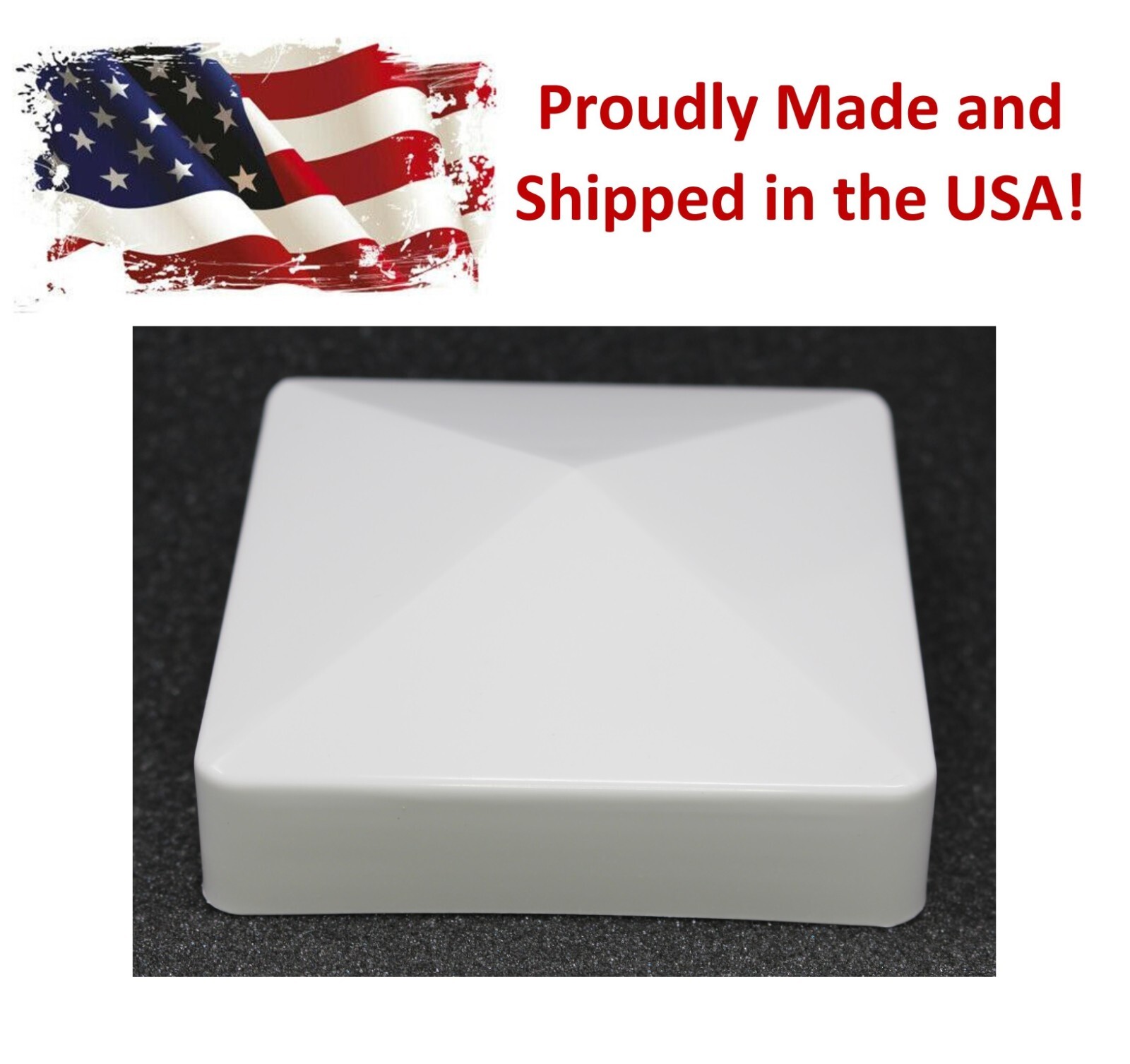 Fence Post Pvc or Vinyl Cap Plastic White True 4 x 4 pyramid 4x4 100 MM gallery