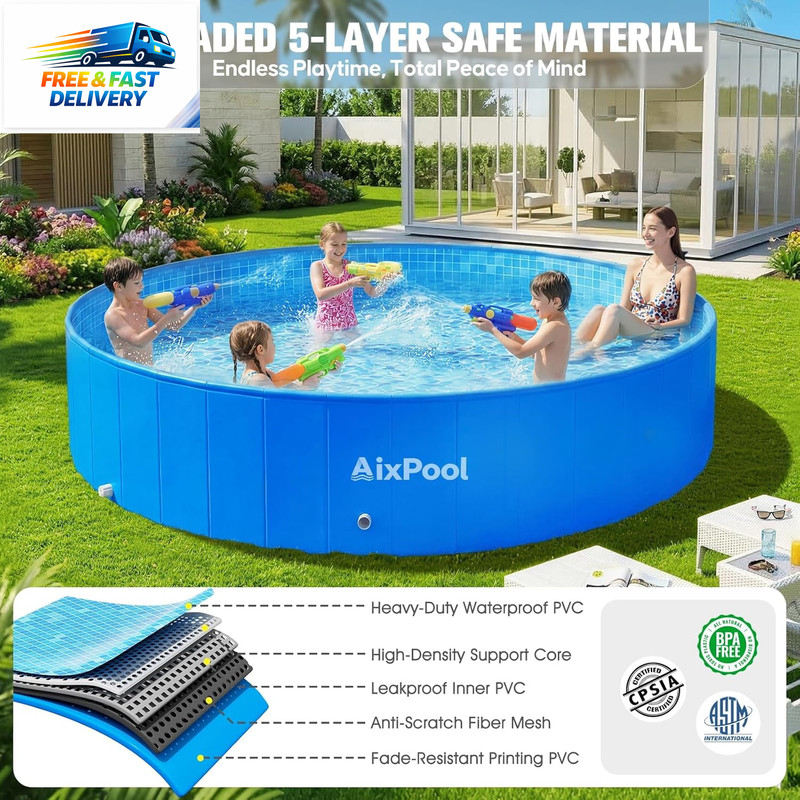 2026 Large Foldable Pool,Non-Inflatable Pool for Adult,Foldable Swimming Pool,Pl gallery