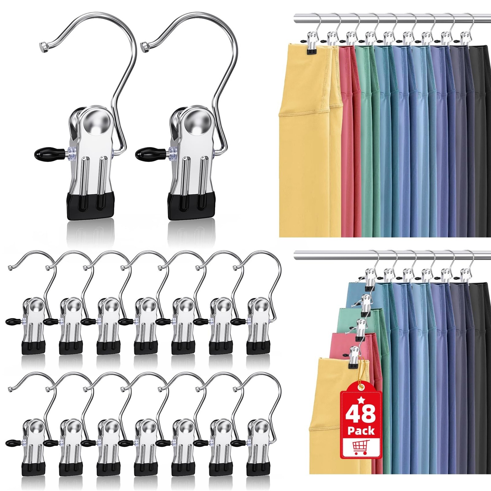 48 Pack Boot Hangers Clips for Closet, Laundry Hooks Hanging Clips Pants Hang... gallery