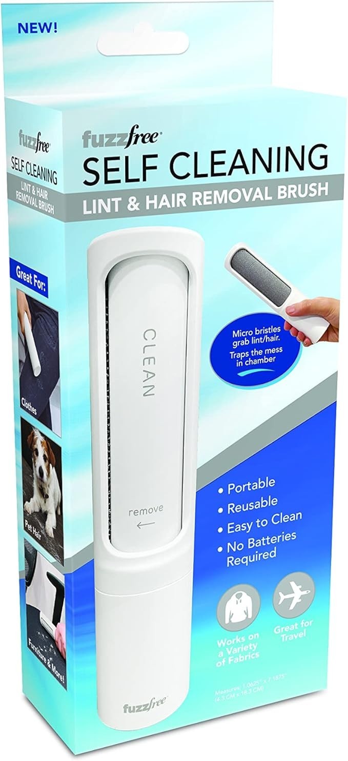 FuzzFree Self Cleaning Lint & Hair Removal Brush Portable No Batteries Required gallery