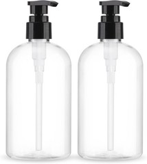 Empty Pump Bottles Dispenser 2 Pack 300ml/10.15oz. Clear Plastic Pump Bottle
