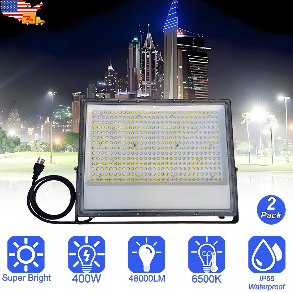 2PC 400W LED Flood Light Outdoor Lighting AC110V-277V For Billboard Dock Factory gallery