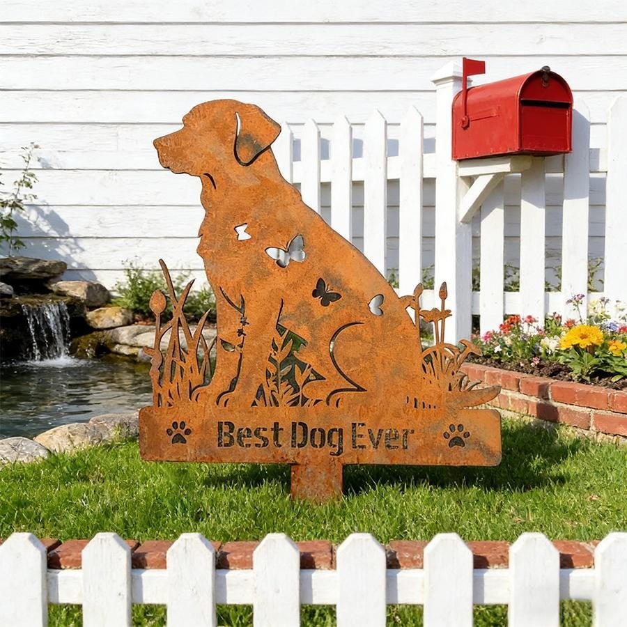 Custom Labrador Garden Stake, Rustic Dog Yard Decor Gift Plaque gallery
