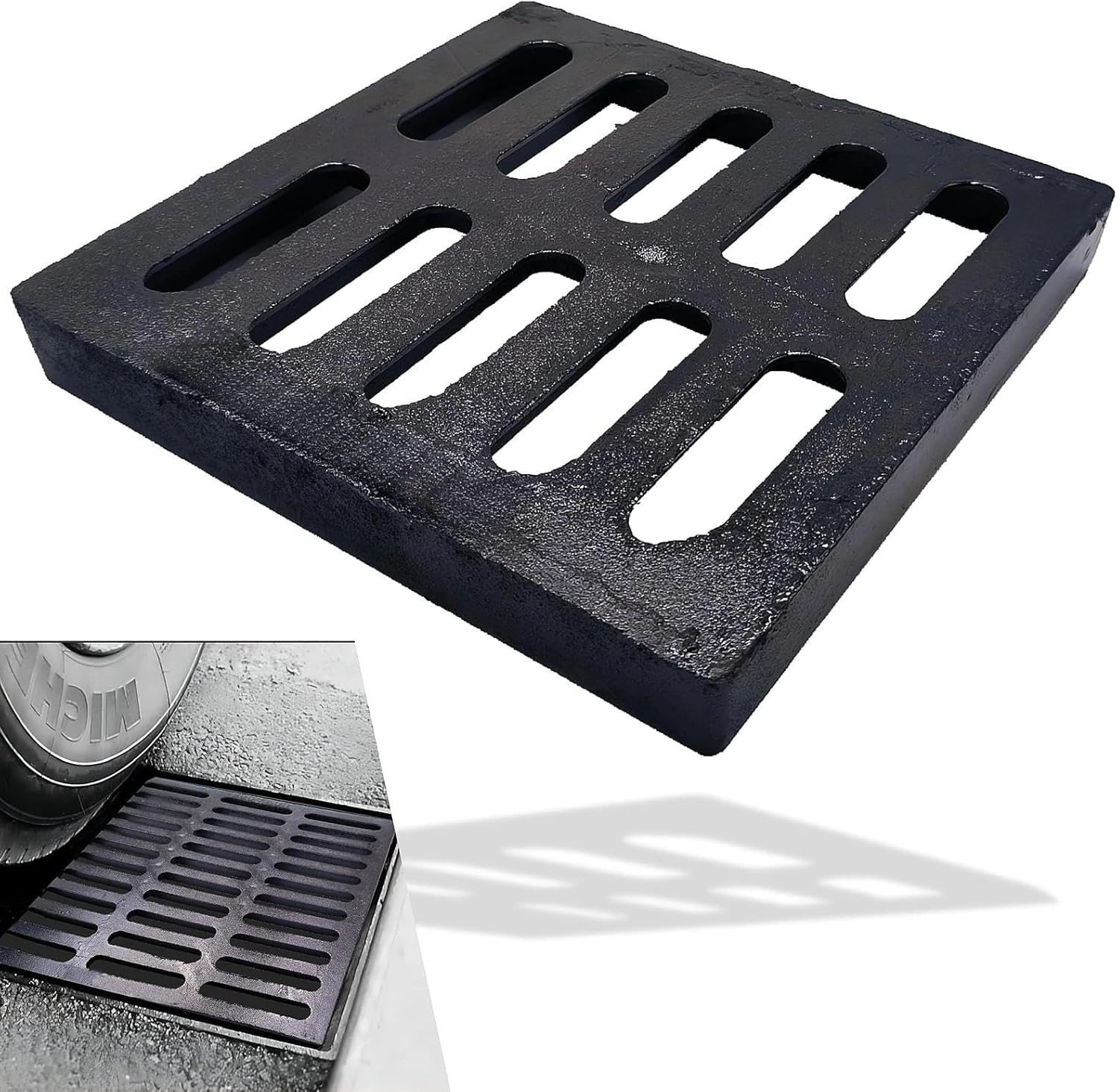 Cast Iron Drain Grate, 9x9 Outdoor Drain Cover, B125 Class Channel Grate, Durabl gallery