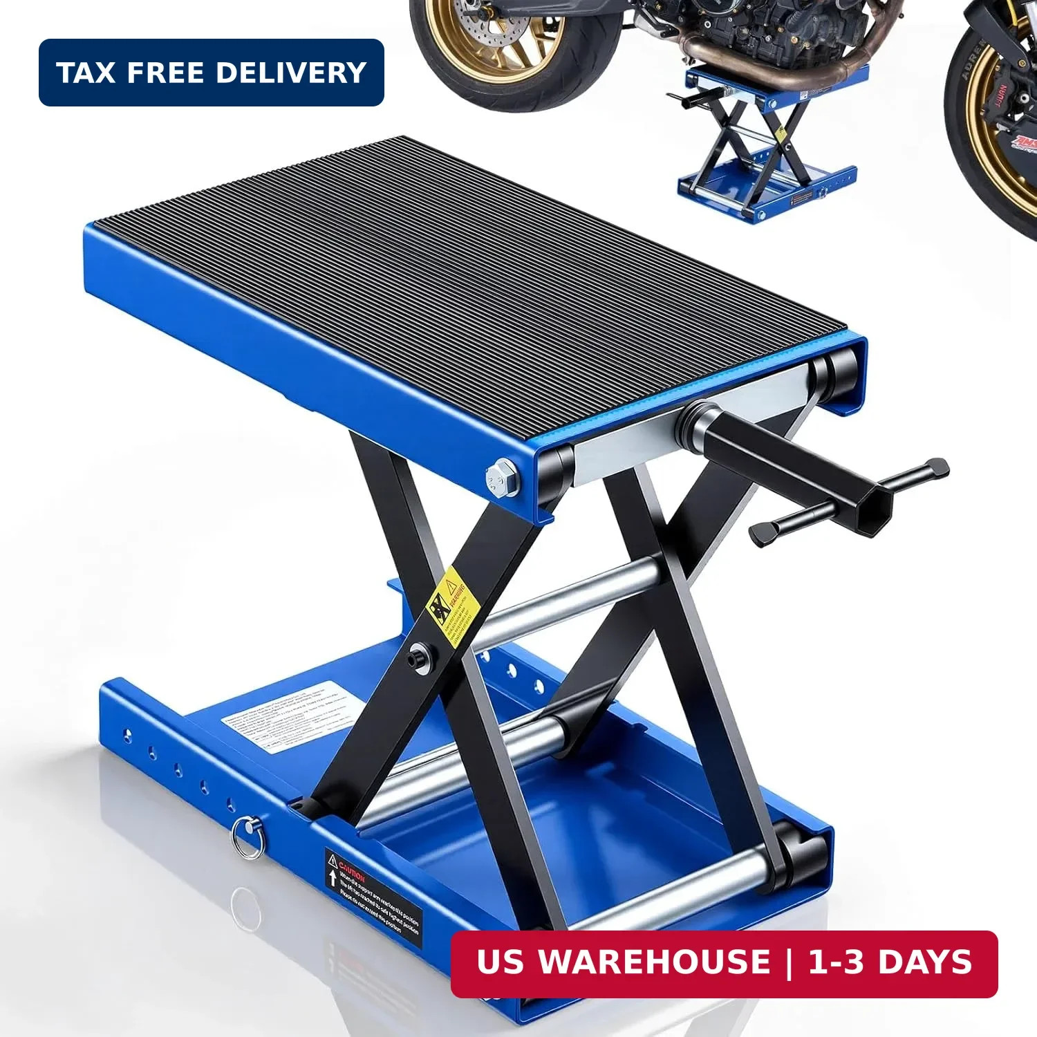 Motorcycle Lift, 1100 lbs Motorcycle Scissor Lift Jack with Wide Deck & Lo gallery