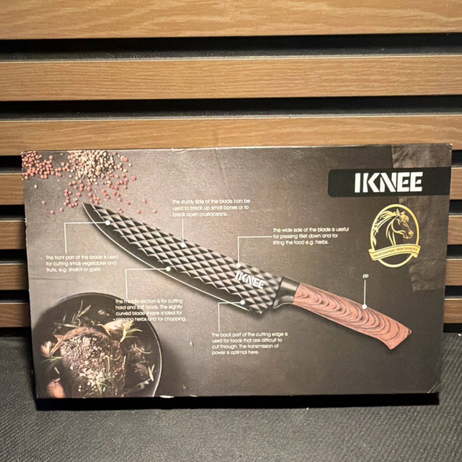 IKNEE Kitchen Knife Set: Cleaver, Chef, Slicer, Utility, Peeler, Scissors, PP gallery