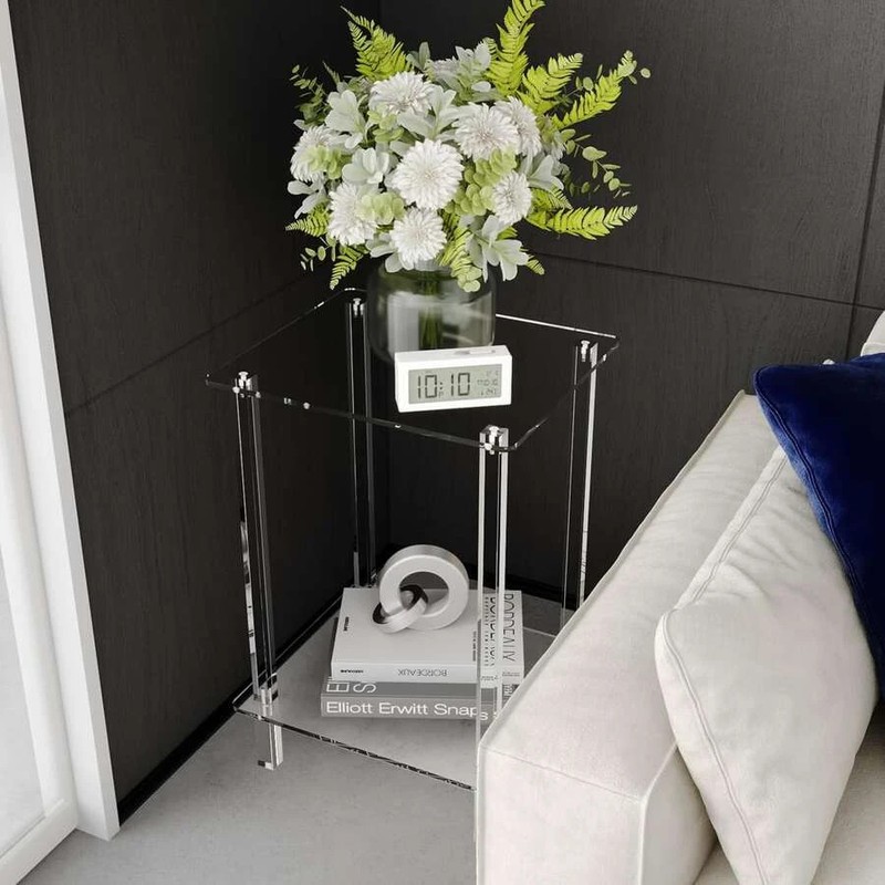 Acrylic Bedside Table Small Modern Minimalist Side Table Transparent gallery