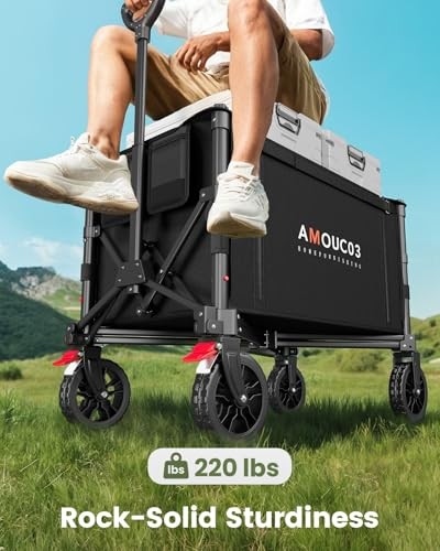 Wagons Carts Foldable, Collapsible Wagon Cart with 220 lbs Max Load and gallery