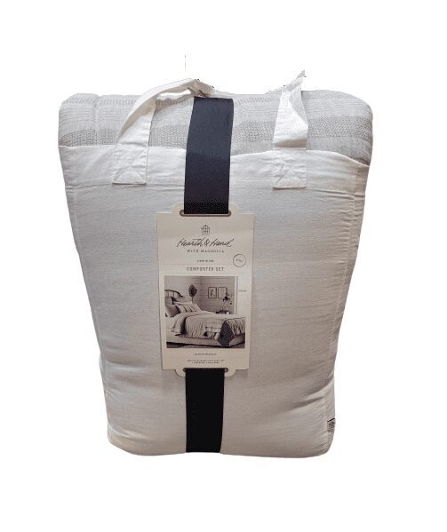 Hearth & Hand - 3PC King Textured Stripe Comforter & Sham Set Jet Gray gallery
