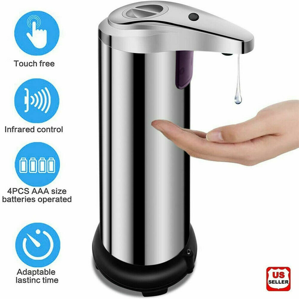 250ml Stainless Auto Handsfree Sensor Touchless Soap Dispenser Kitchen Bathroom gallery
