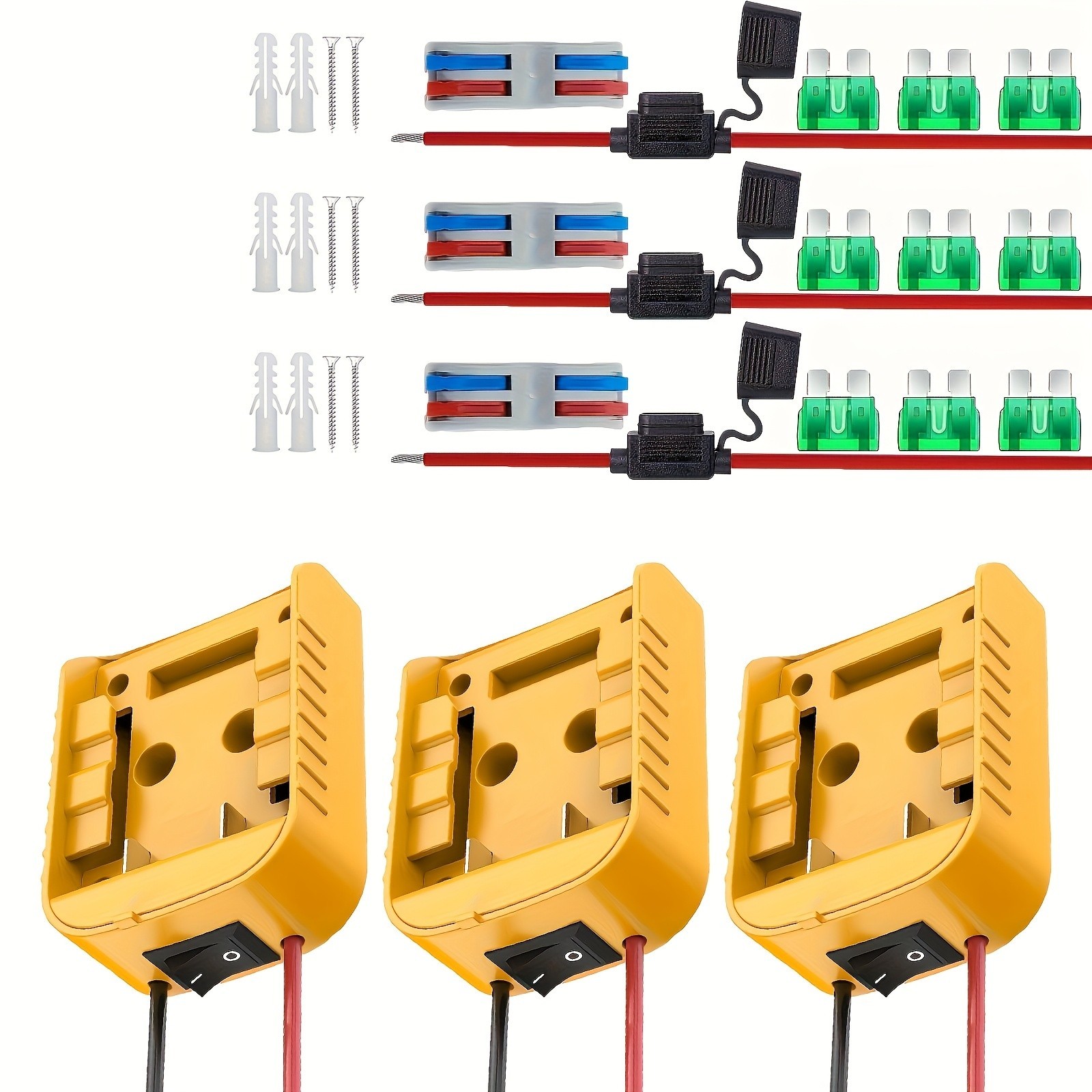 Power Wheel Adapter Dewalt for 20V Battery Dock with Switch Fuse for DIY RC Car gallery
