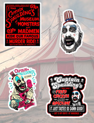Captain Spaulding Devil’s Reject Horror Movie 4pc Sticker Pack