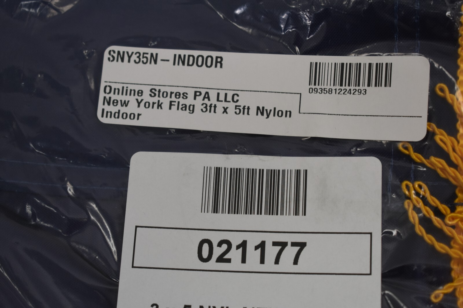 Valley Forge New York Flag 3' x 5' Nylon Indoor Nylon Fringe Ends Pole Hem gallery