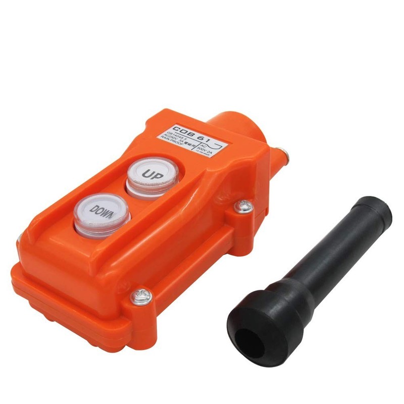 Durable Wall-Mounted Push Button Switch for Electric Hoists - Orange, Rated gallery