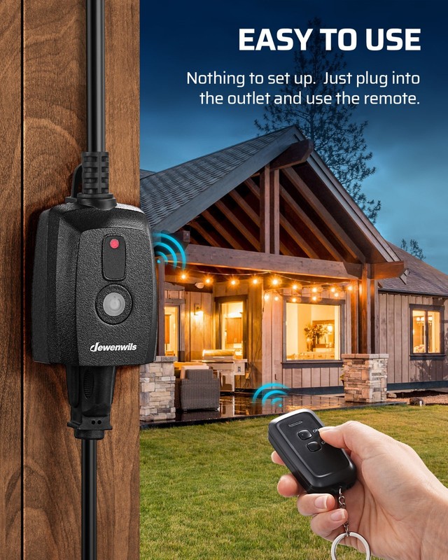 DEWENWILS Outdoor Remote Control Outlet, Indoor Wireless Remote Control Switch gallery