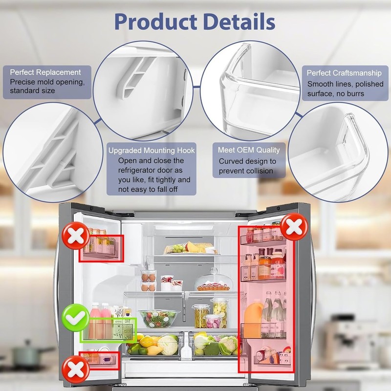 Left Door Middle Bin Compatible with SAMSUNG Refrigerator RFG298HDRS RFG296HDBP gallery