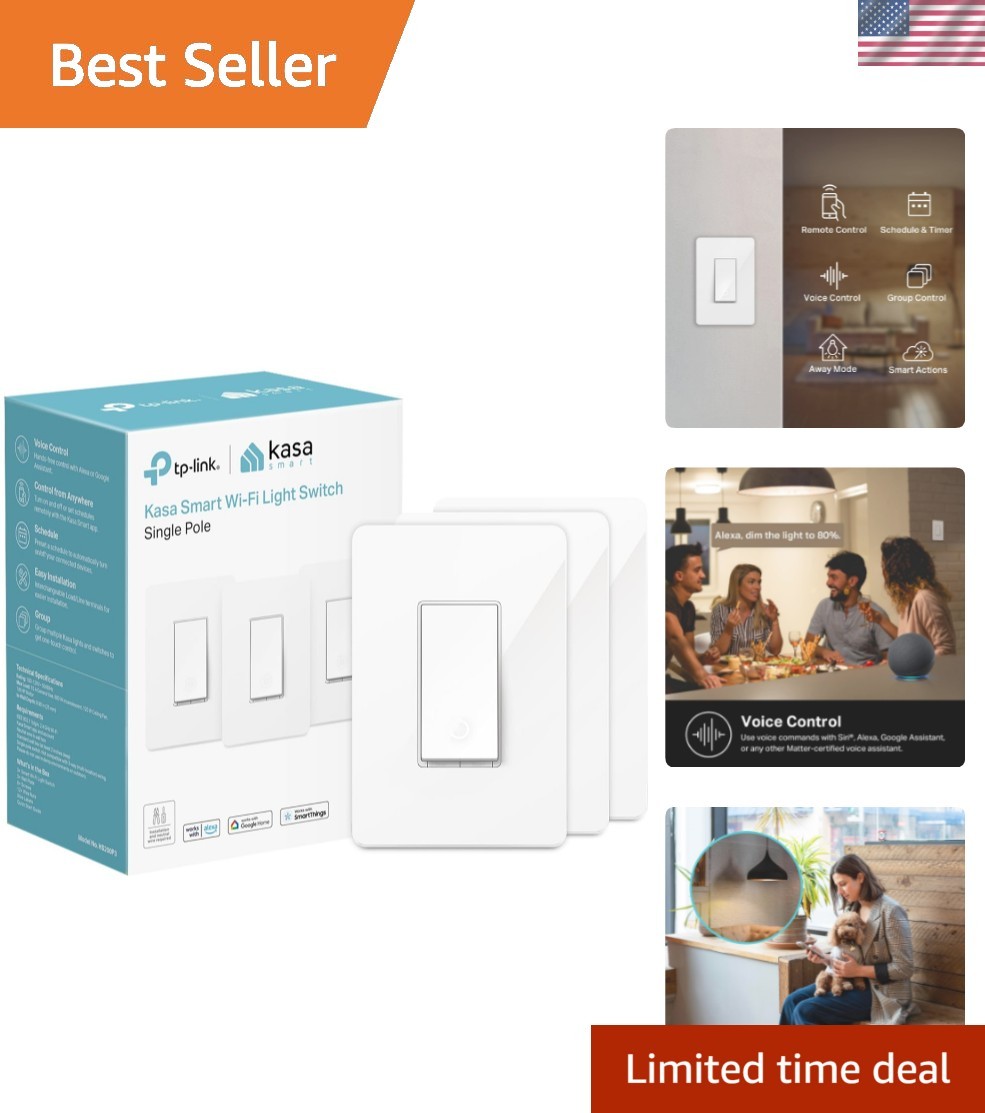 Smart Wi-Fi Light Switch, 3-Pack - Voice Control, No Hub Required, Easy Install gallery