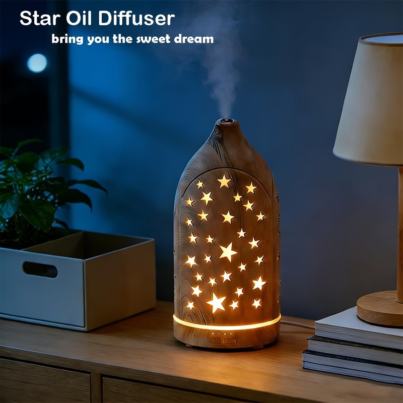 Essential Oil Diffuser with 3 Oils, 7 LED Lights, Auto-Off, Mini Humidifier gallery