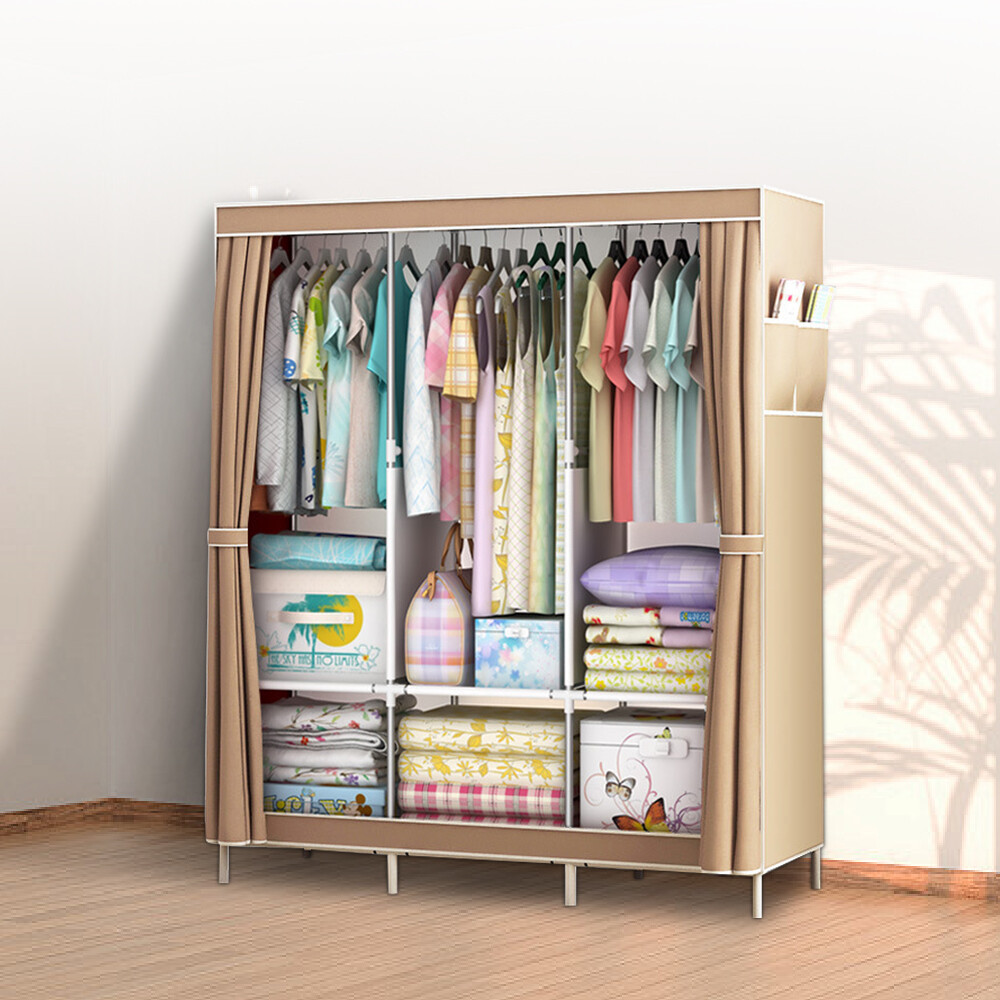 New Design Portable Clothes Storage Closet Wardrobe Rack Storage Shelf Durable gallery