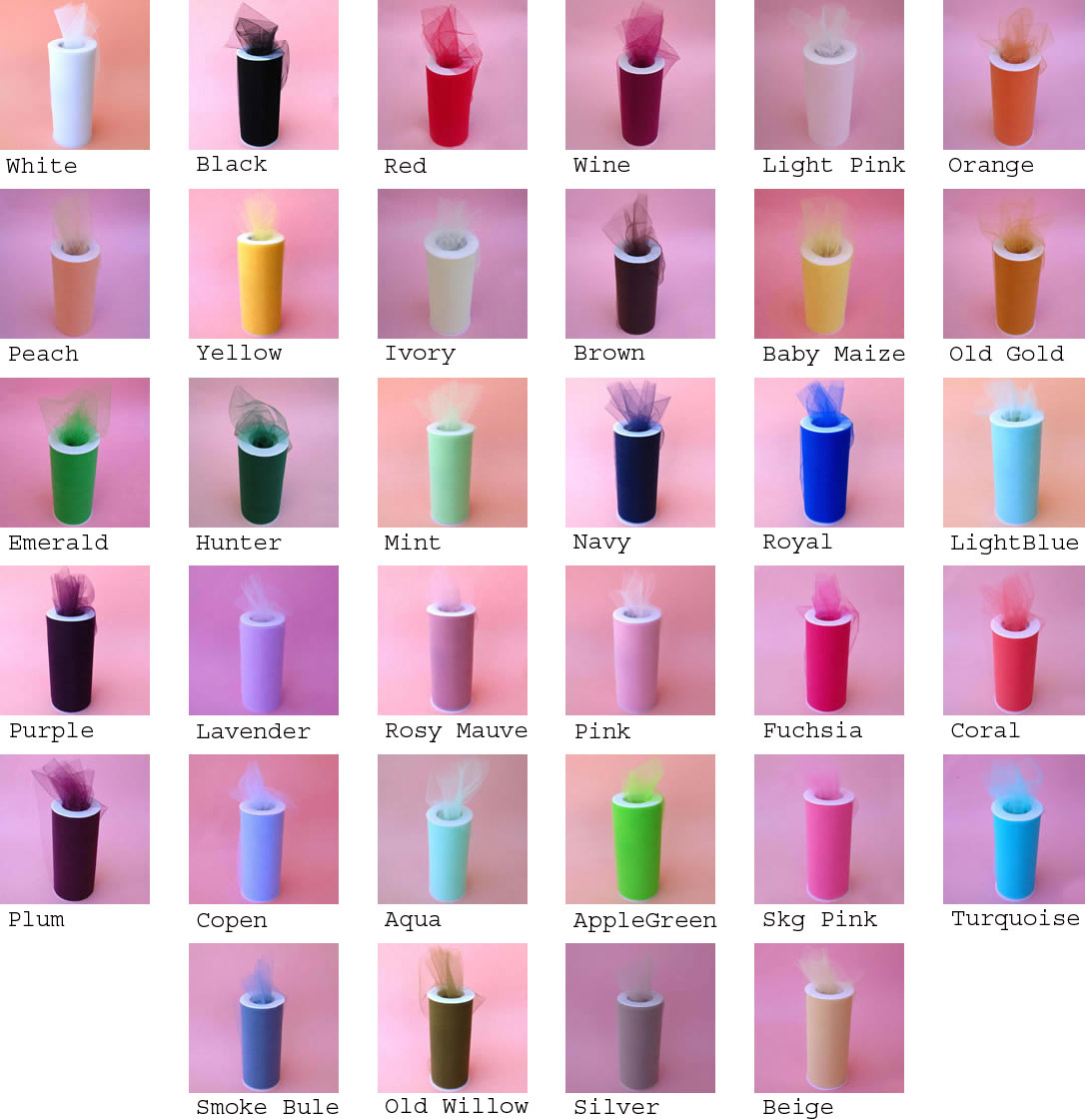 6"X100YDS Tulle Spool Wedding Bridal Party Favor Decoration Tutu Craft gallery