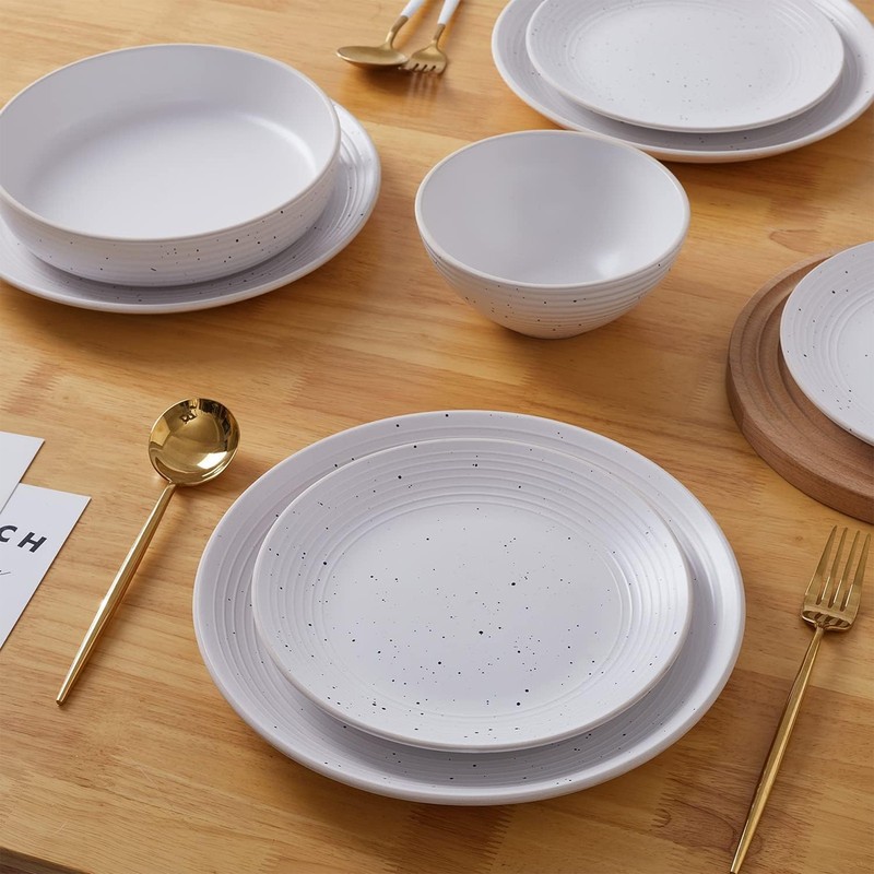 Stone Lain Stoneware 16pc Dinnerware Set, Service for 4, Off White (Open Box) gallery