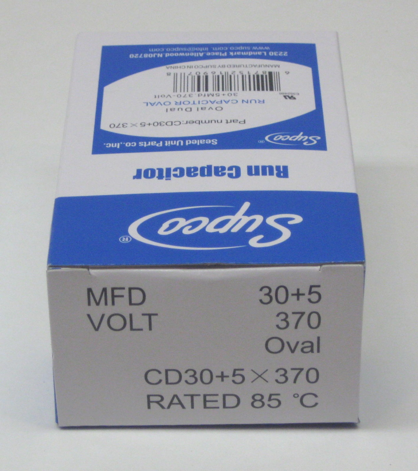 Air Conditioning HVAC Oval Dual Motor Run Capacitor 30 + 5 MFD 370 Volt gallery