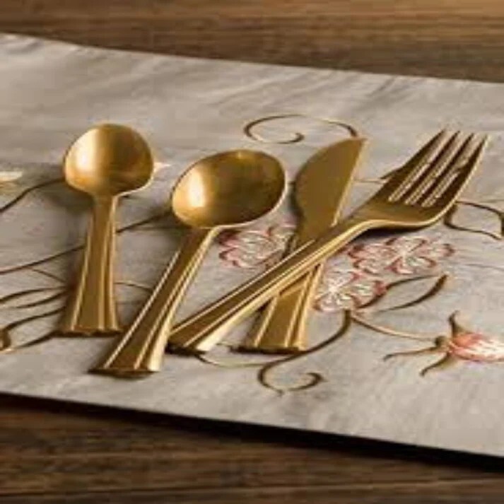 Gold Heavy weight Plastic Spoons 48 Pieces Tableware Decorations for Parties gallery