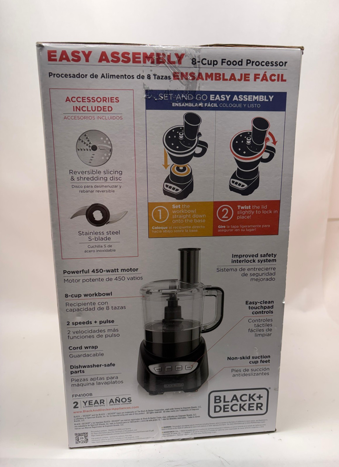 BLACK+DECKER Easy Assembly 8-Cup Food Processor gallery