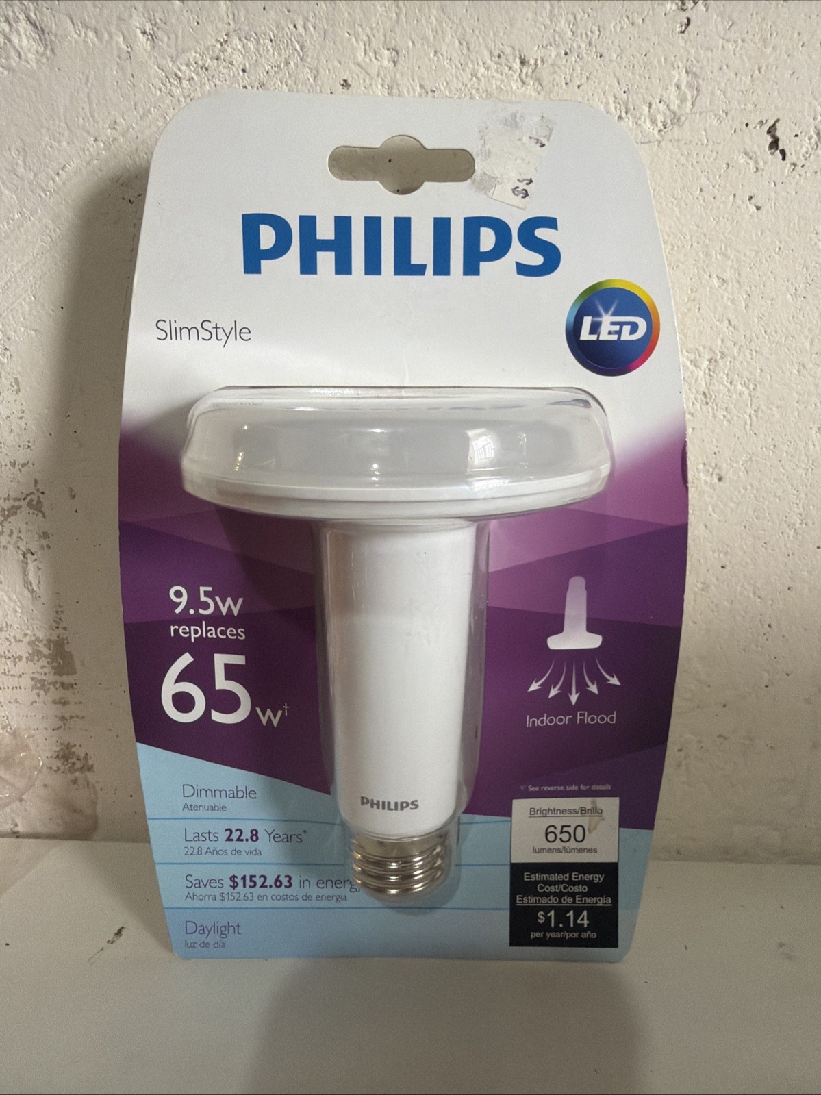 Philips SlimStyle 9.5W BR30 LED Daylight 5000K Dimmable Bulb - 65w equivalent gallery