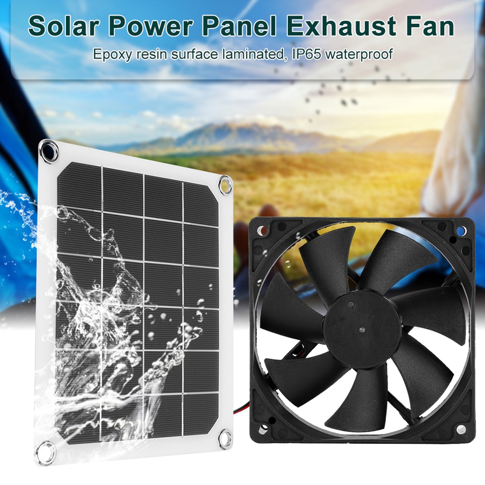 10W Solar Powered Fan Kit Solar Panel Waterproof DC Exhaust Fan For Chicken Coop gallery