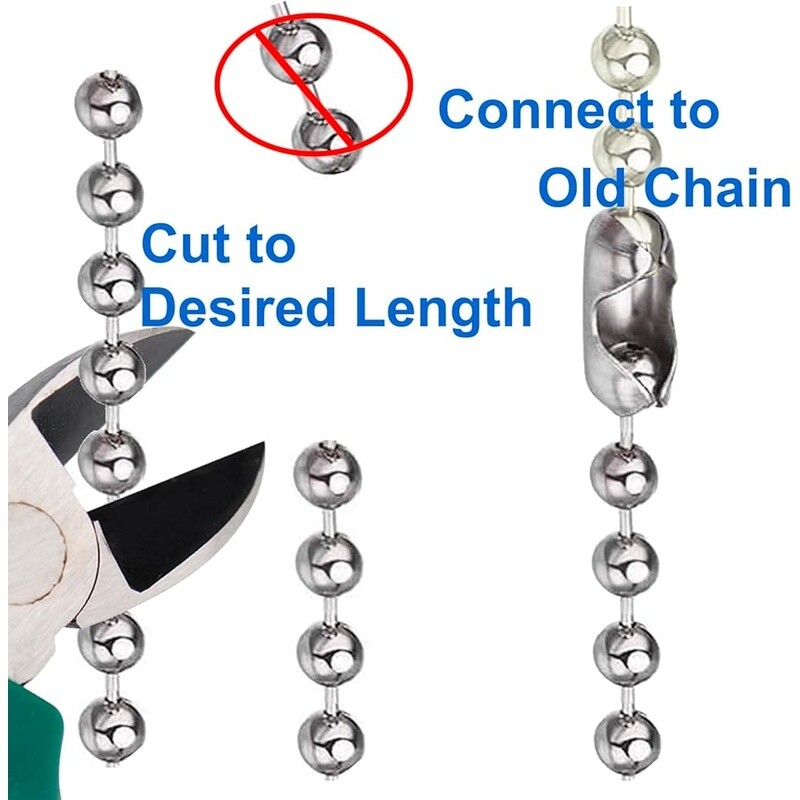 Ceiling Fan Pull Chain 2 Pack Stainless Steel Wooden Pendant Extension Decor New gallery