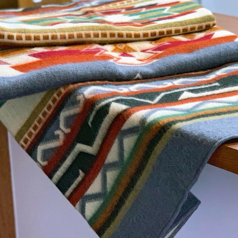 EXTRA LARGE SOFT & WARM ALPACA WOOL BLANKET 75x90" NATIVE SOUTH AMERICAN PATTERN gallery