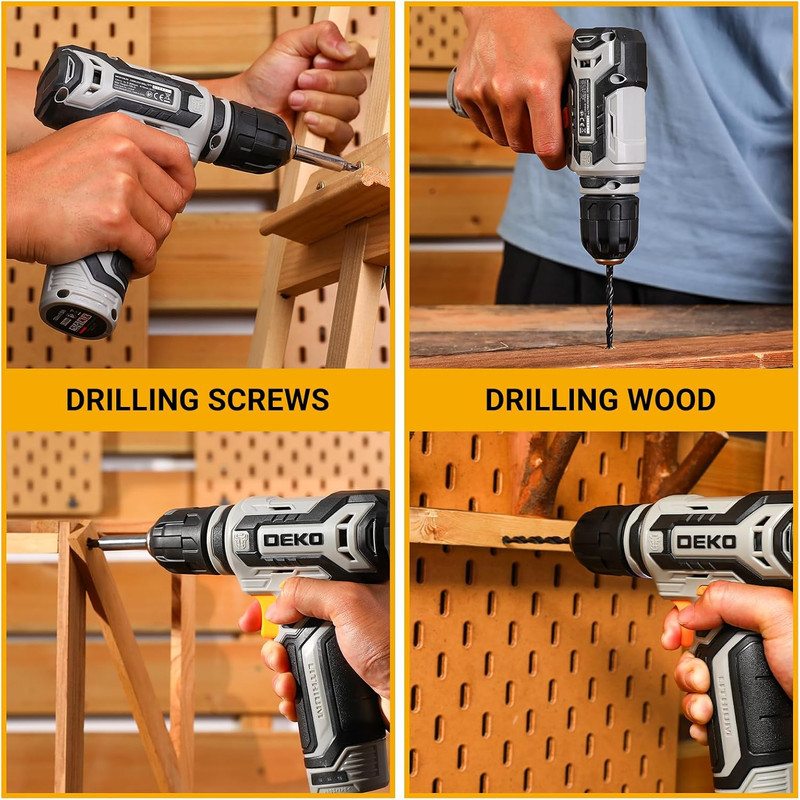 Cordless Drill: DEKO PRO 12V Power Battery Drill Set with Small Electric Drills gallery