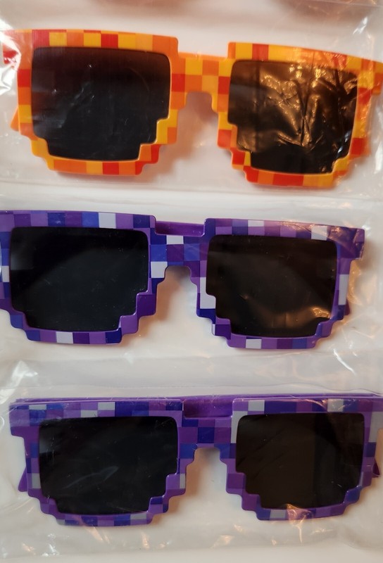 12PCS Pixel Sunglasses – Assorted Colors, Fun Party Favors for Kids Teens Adults gallery